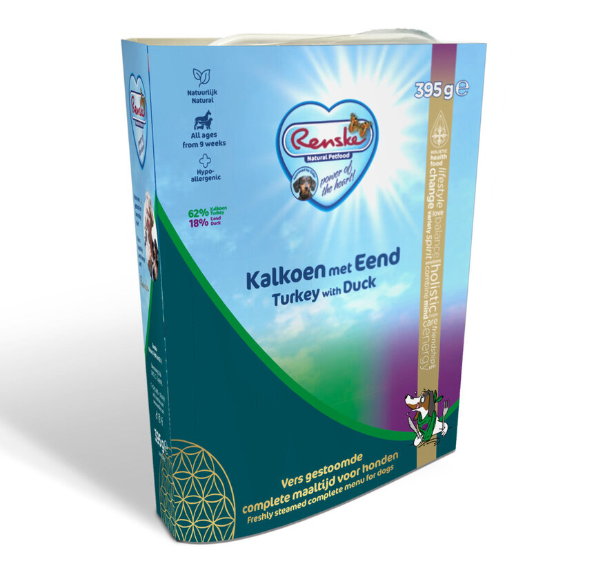 Renske Adult Gestoomd 395g Kalkoen & Eend
