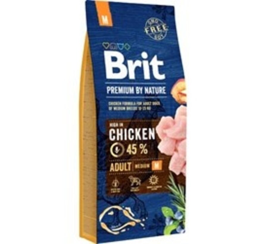 Brit Premium By Nature Adult M 15kg