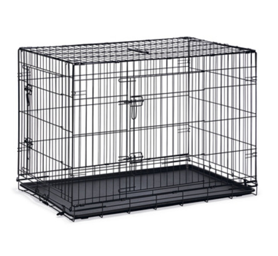 Beeztees Hondenbench 2 Deurs Zwart 107X70X76