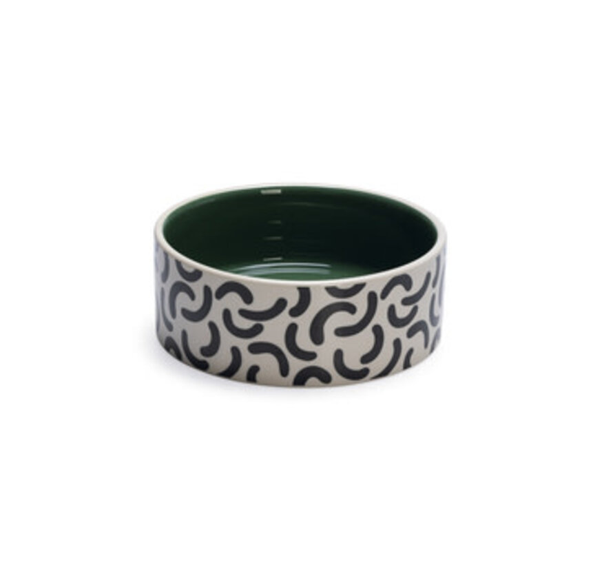 Beeztees Eetbak Mark Zwart en Wit - Voerbak Hond (16 cm)