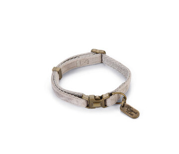 Beeztees Designed by Lotte Velura Hondenhalsband Fluweel Grijs 20-30cm x10mm