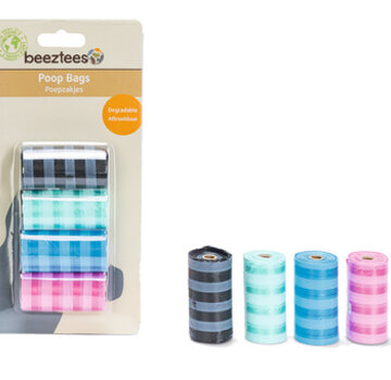 Beeztees Beeztees Poepzakjes Gestreept Navulling 4x20 ST