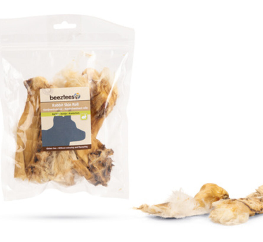 Beeztees Konijnenhuid Rol Met Haar 100g