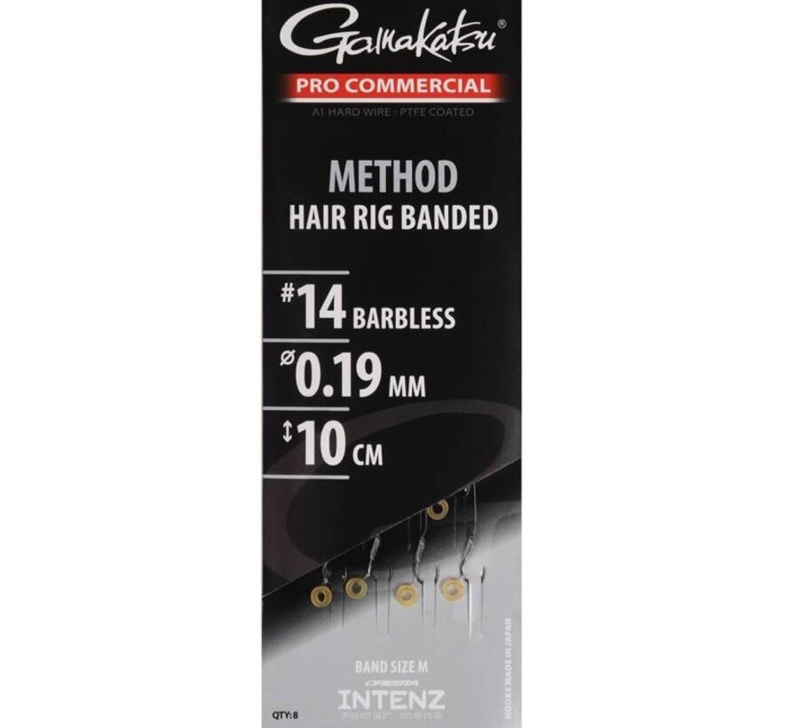 Gamakatsu Method Hair Rig Banded Haak 14 barbless Lengte 10 cm Lijndikte 0.21mm