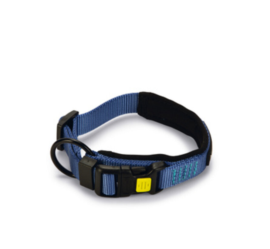 Beeztees Parinca Premium Hondenhalsband Nylon Blauw 30-35cmx20mm
