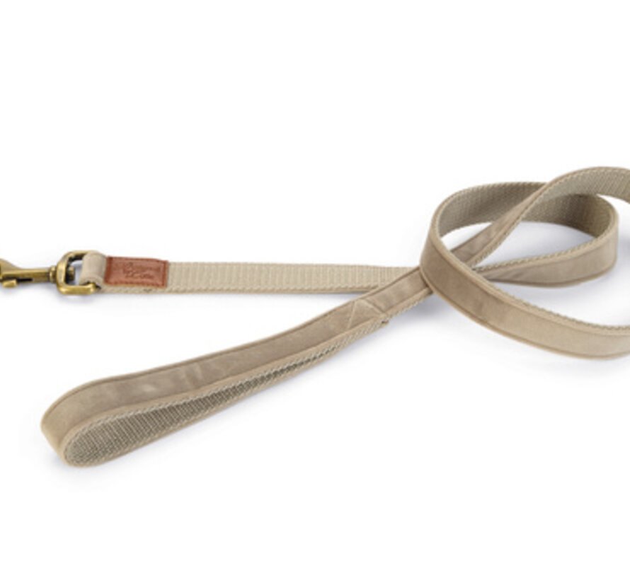 Designed by Lotte Velura Hondenriem Fluweel Grijs 120cmx25mm