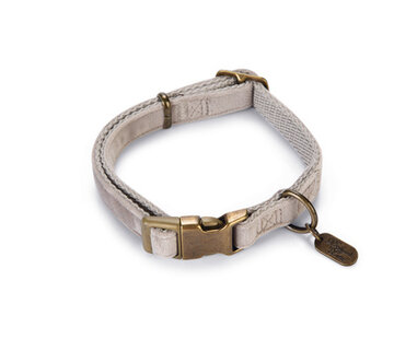 Beeztees Designed by Lotte Velura Hondenhalsband Fluweel Grijs 26-40cm x15mm