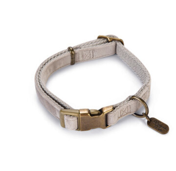 Beeztees Designed by Lotte Velura Hondenhalsband Fluweel Grijs 26-40cm x15mm