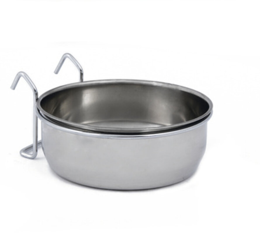 Beeztees CoopCup Inox+Houder Hondenvoerbak 0,9L 15cm
