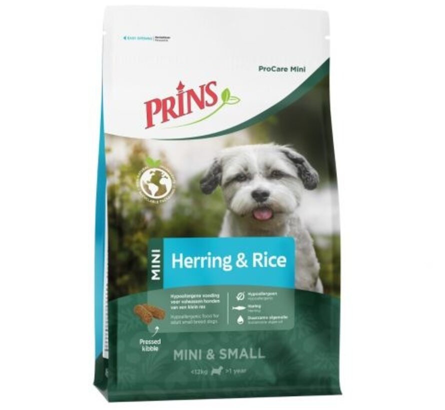 Prins ProCare Adult Mini  Hypoallergeen Haring&Rijst 12kg