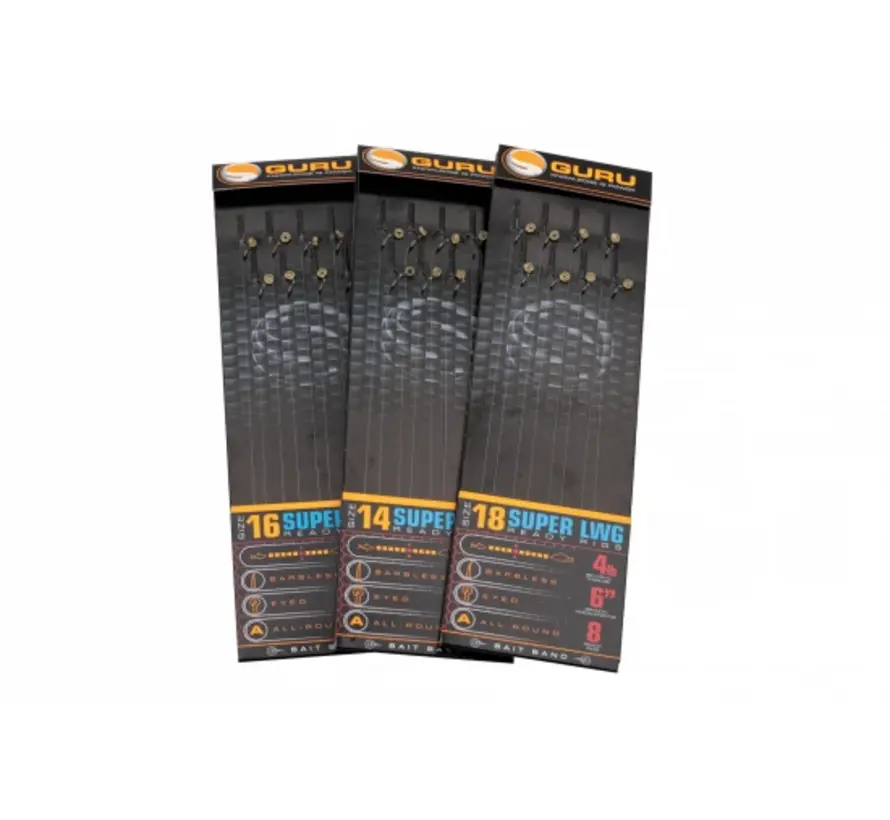 Guru Super LWG Bait Band Rigs 6 Inch Size 16 (0.17mm)