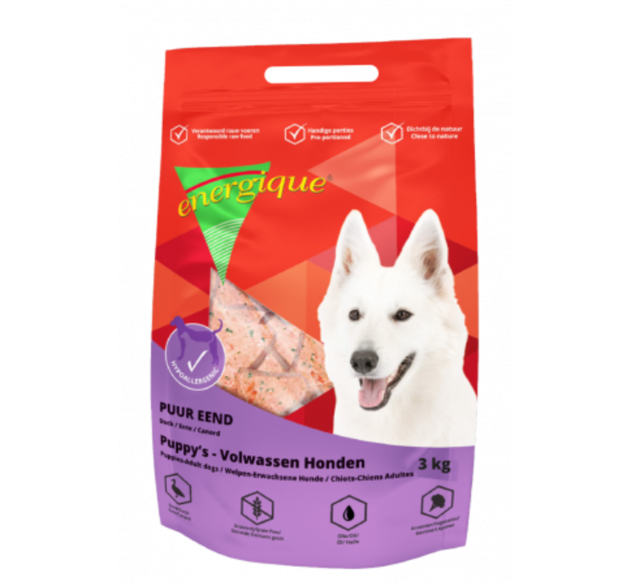 Energique Hond Puur Eend Graanvrij/Glutenvrij 3kg
