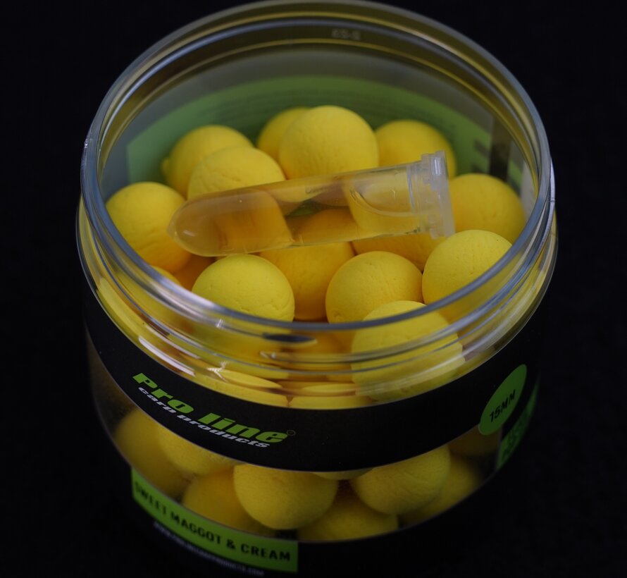Pro Line Fluor Pop-Ups Sweet Maggot & Cream 15mm 200ml