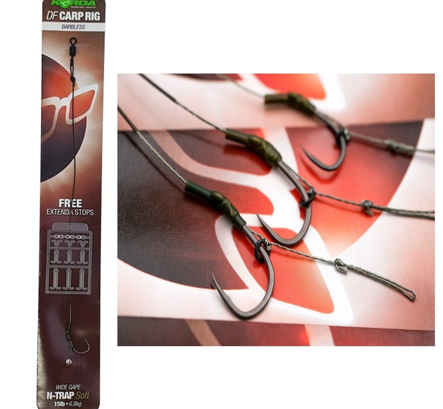 Korda N-Trap DF Rig Size 4 Barbless 20lb Wide Gape