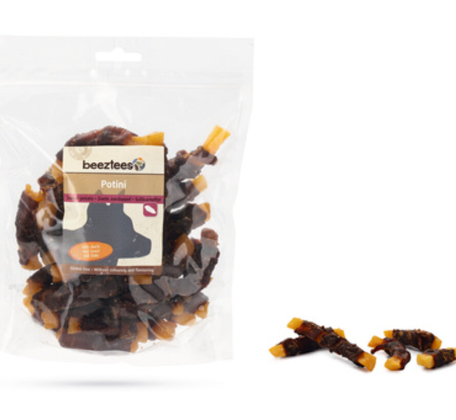 Beeztees Tasty Treats Zoete Aardappel Bites met Eend - Hondensnack - 400