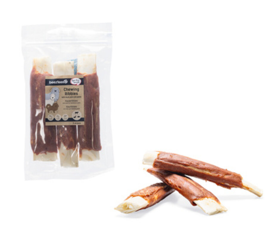 Beeztees Kauwribs met Eend en Kabeljauw 3st