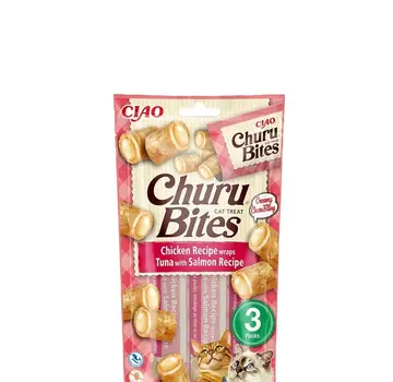 Ciao Ciao Churu Cat Treat Bites Chicken, Tuna and Salmon Bites 3x10g