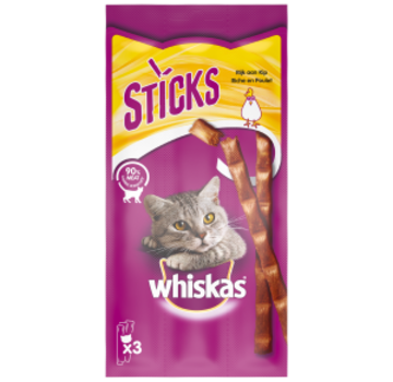 Whiskas Whiskas Sticks Kattensnack Kip 3x6g