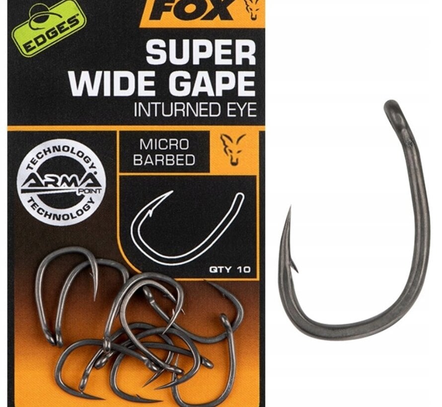 Fox Edges Super Wide Gape Inturned Eye Size 4