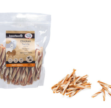 Beeztees Beeztees Kip Twirls met Vis 400gr