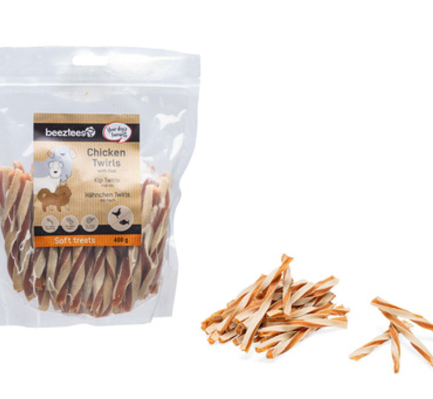 Beeztees Kip Twirls met Vis 400gr