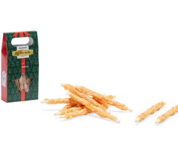 Beeztees Beeztees Kerstkado Kauwstaven Kip Hondensnack 8 stuks