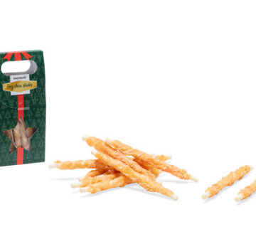 Beeztees Beeztees Kerstkado Kauwstaven Kip Hondensnack 8 stuks