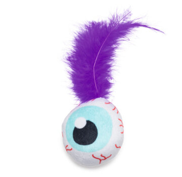 Beeztees Beeztees Halloween Oog met Veer Kattenspeelgoed Pluche