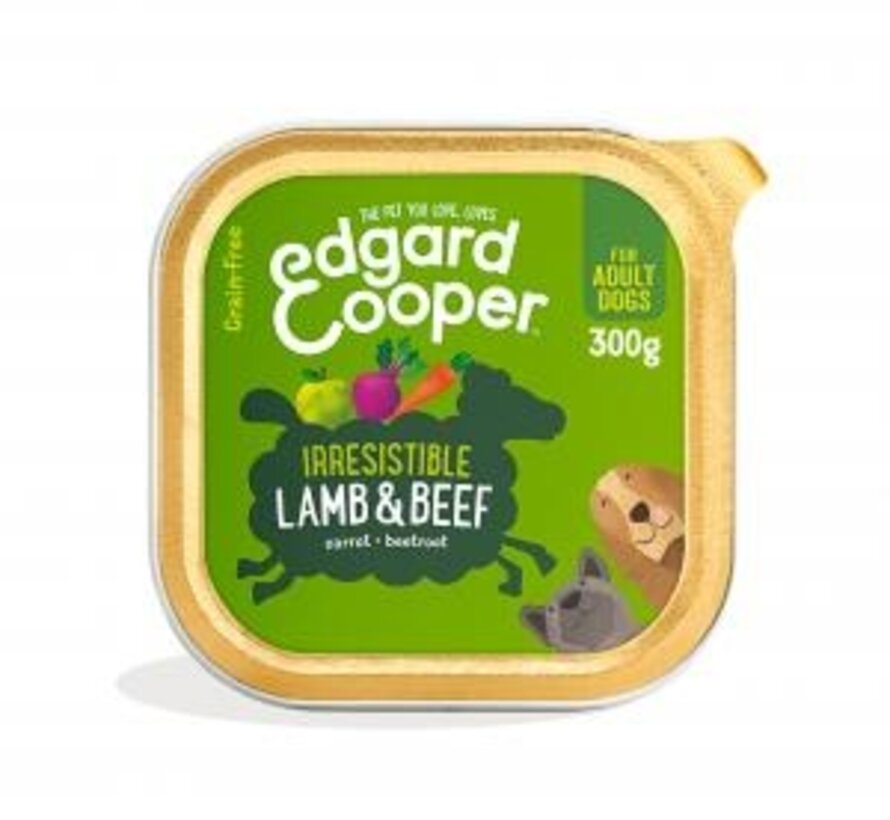 Edgard&Cooper Hond Adult Kuipje Lam&Rund 300gr
