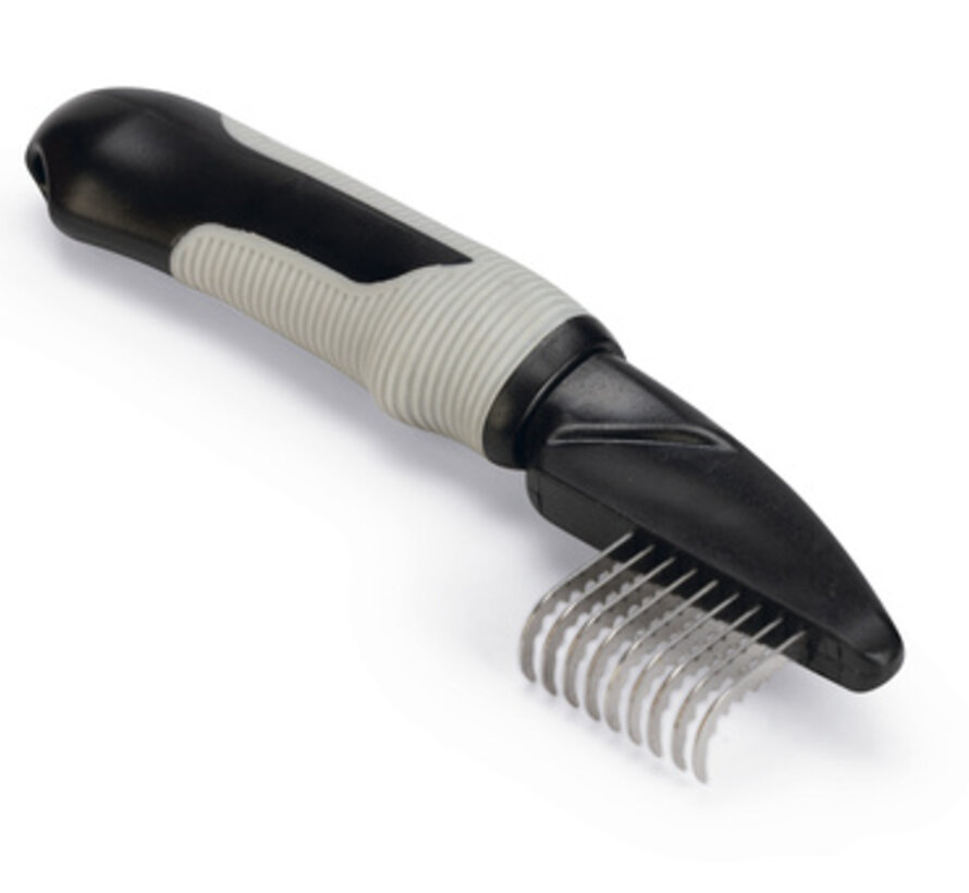 Beeztees Klittenkam Middel Zwart/Grijs (19cm)