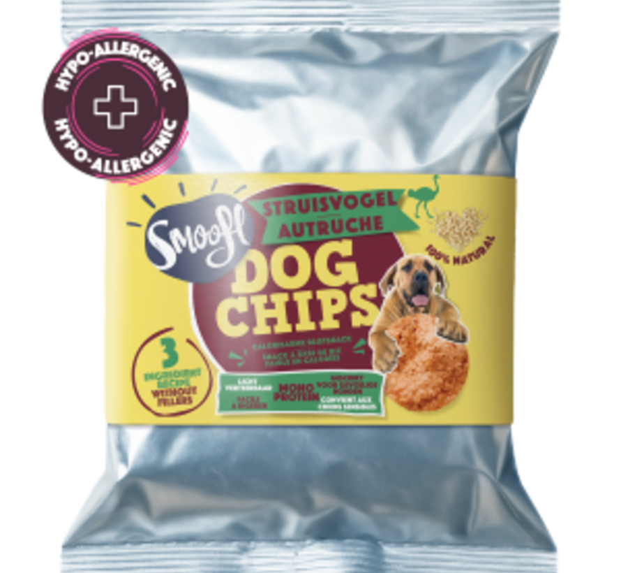 Smoofl Dog Chips Struisvogel 50g
