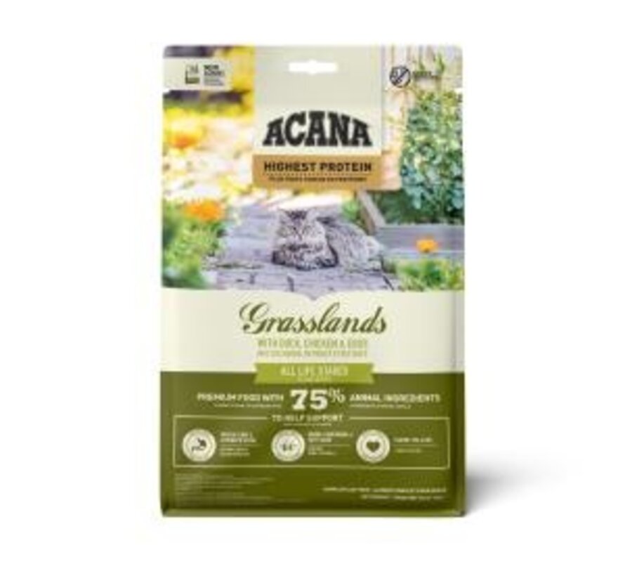Acana Highest Protein Cat Grasslands Duck, Chicken & Egg 340g