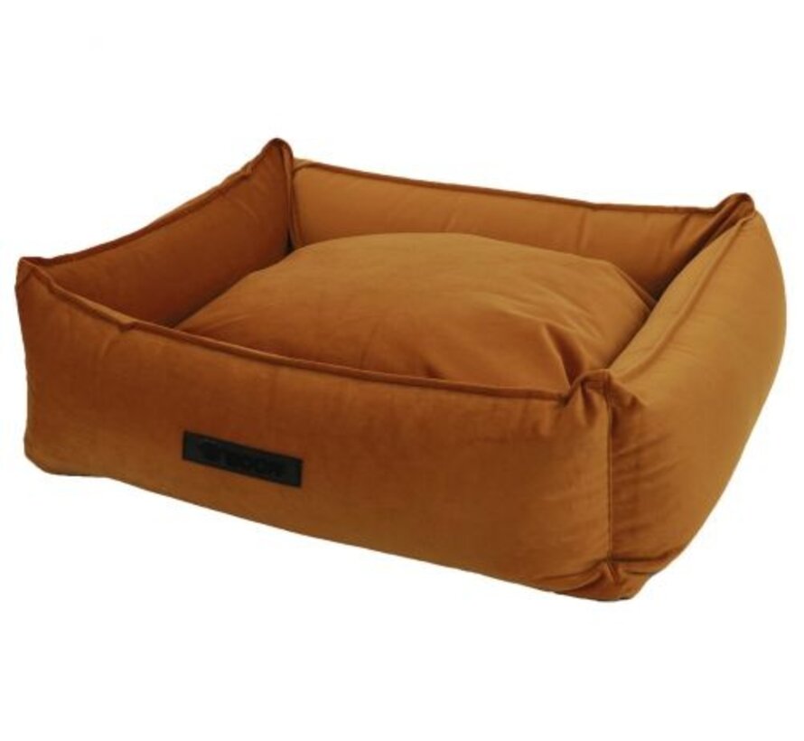 Mand Cocoon Velours Koper Large 90x70x22cm