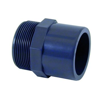 Aquaforte PVC druk Puntstuk met buitendraad 50 mm x 1½” Econo Line 10 ATO