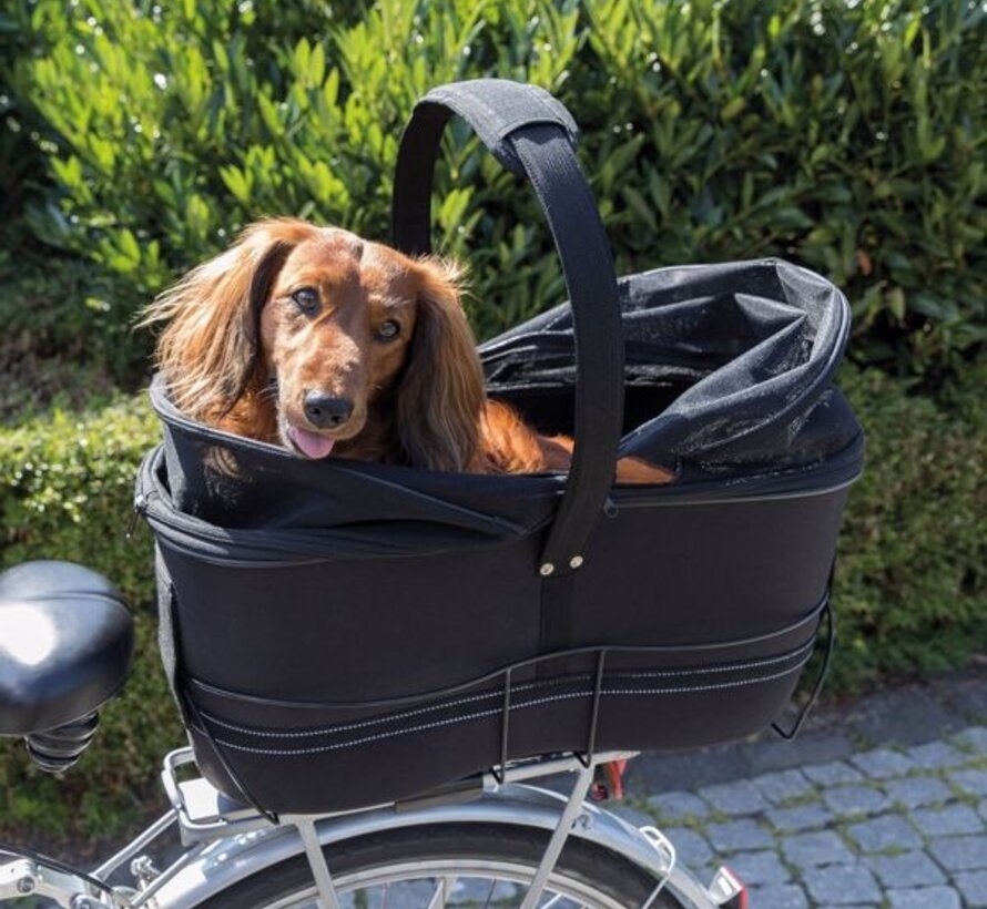 Trizie Fietsmand Long voor Brede Bagagedragers Zwart 49x29x60cm
