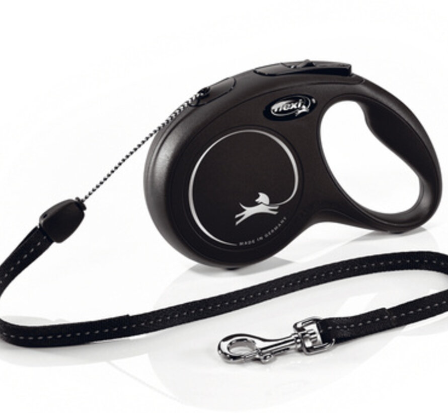 Flexi New Classic Koord S Zwart (8m)