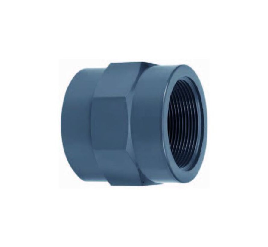 PVC schroefbus 40mm x 1" binnendraad PN16mm