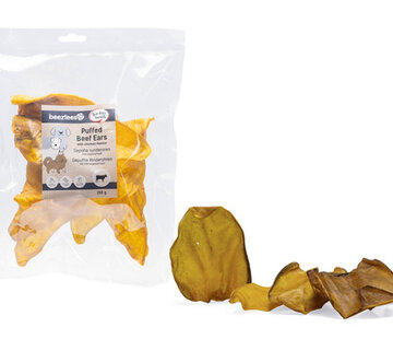 Beeztees Beeztees Gepofte Runderoren - Hondensnack - Kipsmaak - 150 gr