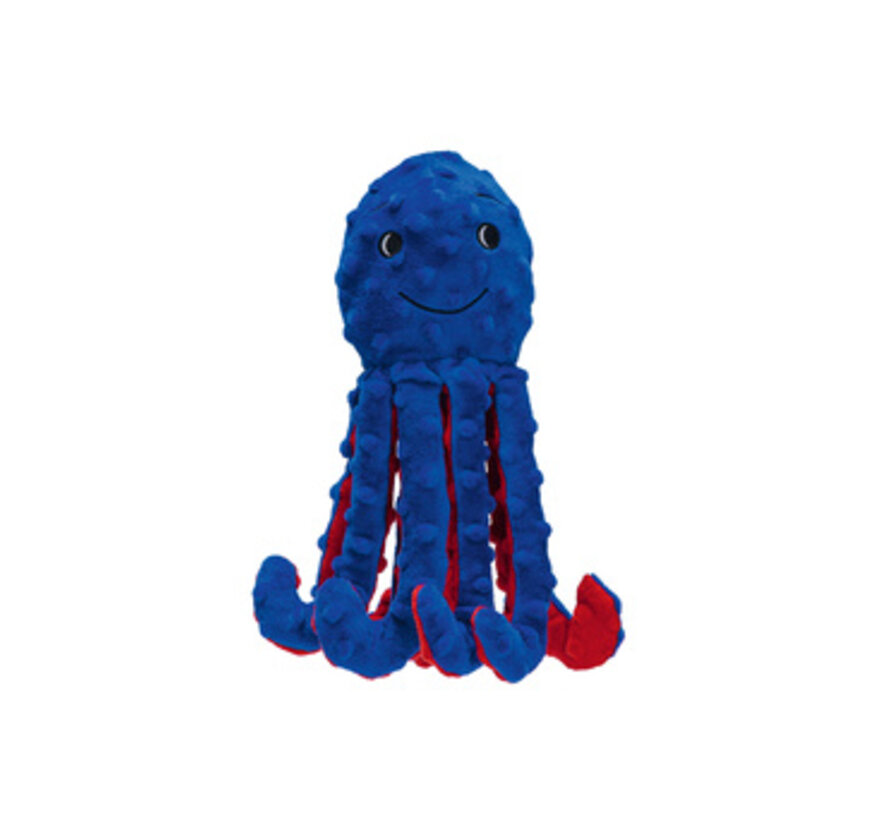 Beeztees Octopus Amy - Hondenspeelgoed - Pluche - Blauw - 25x8,5x7,5 cm