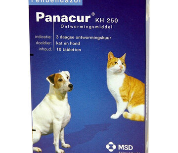 Panacur Panacur ontwormingstabl kh 250mg hond/kat 10tabl