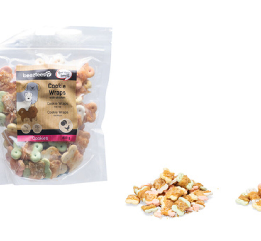 Beeztees Tasty Treats Cookie Wraps met Kip - Hondensnack - M - 400 gram