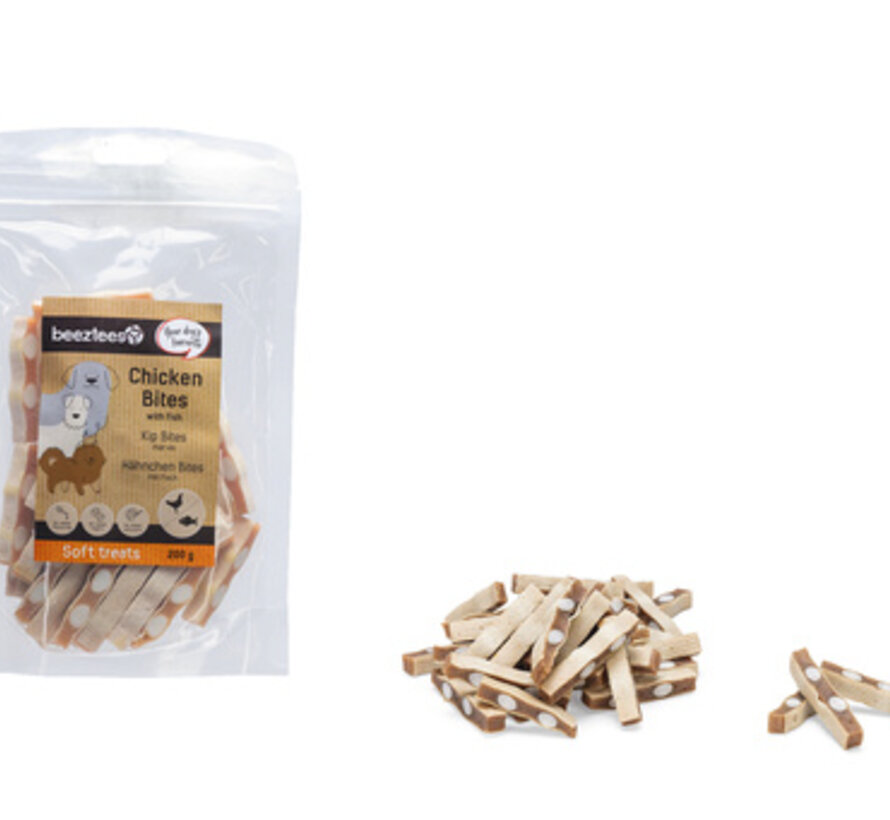 Beeztees Tasty Treats Kip Bites met Vis - Hondensnack - 200 gram
