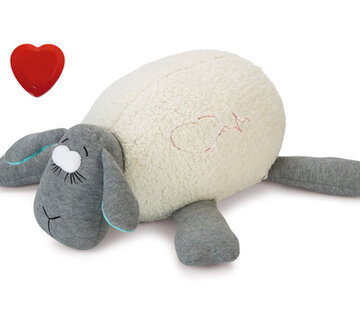 Beeztees Beeztees Puppy Heartbeat - Hondenknuffel - Wit/Grijs - 35x20x14 cm