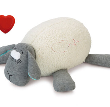 Beeztees Beeztees Puppy Heartbeat - Hondenknuffel - Wit/Grijs - 35x20x14 cm