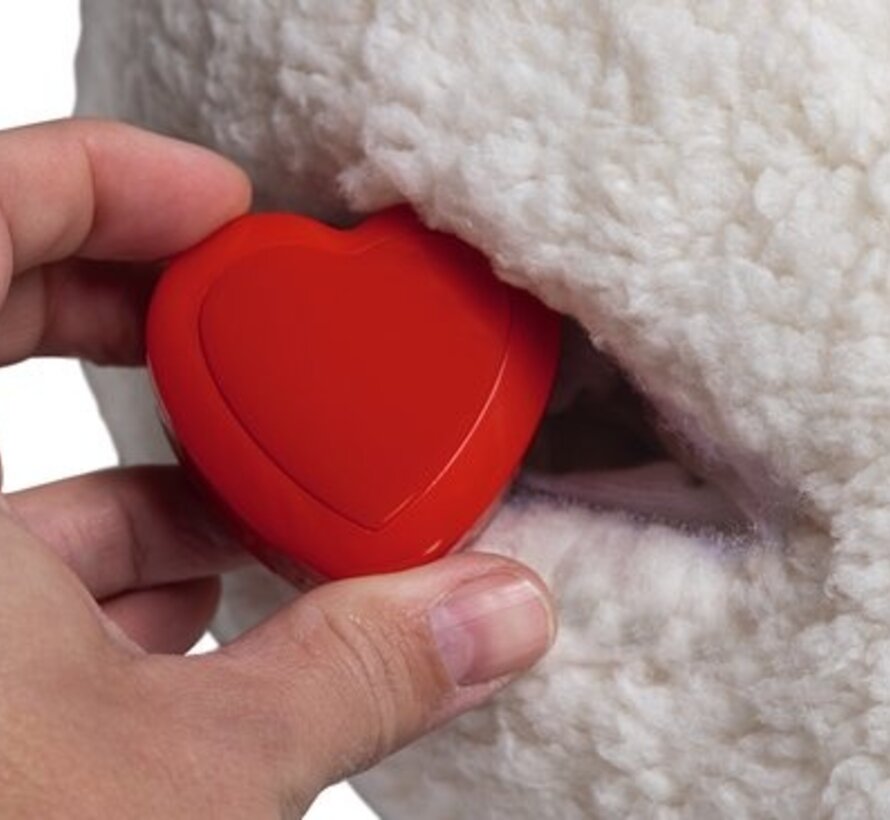 Beeztees Puppy Heartbeat - Hondenknuffel - Wit/Grijs - 35x20x14 cm