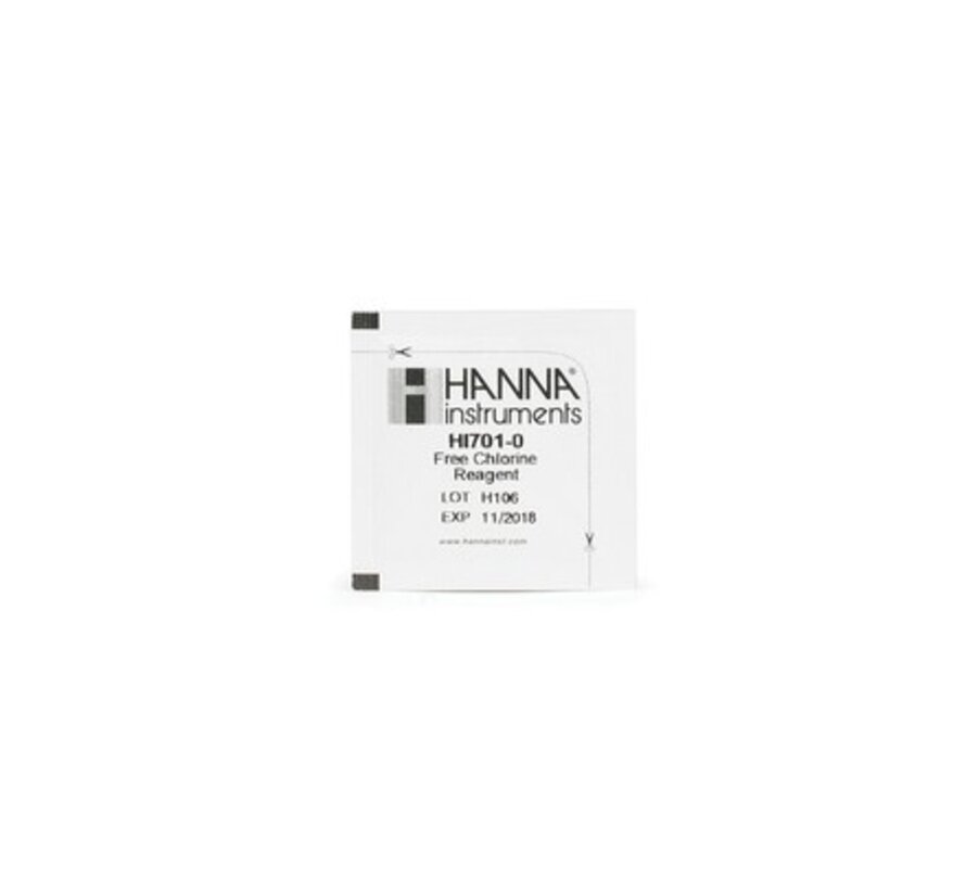 Hanna Reagentia voor vrij chloor LR, 0,00 tot 2,50 mg/l (25 stuks)