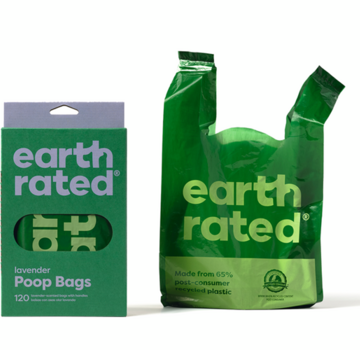 Earth Rated Earth rated met Handvat - Hondenpoepzakjes - Gerecycled plastic - Lavendel - 120 stuks
