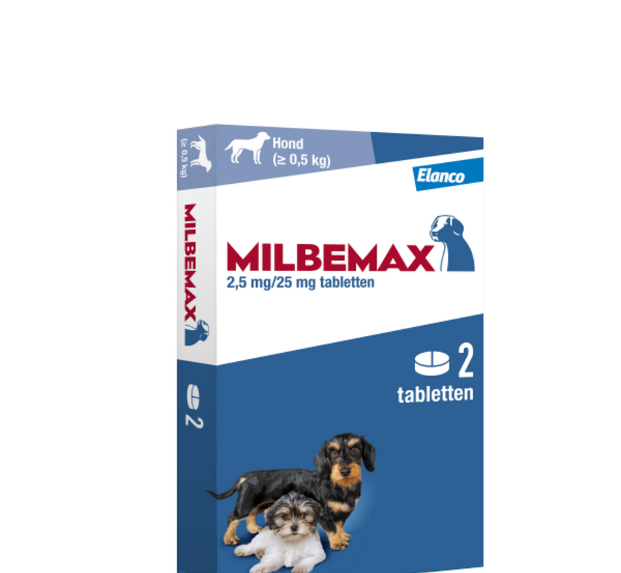 Milbemax hond klein 2 tabletten