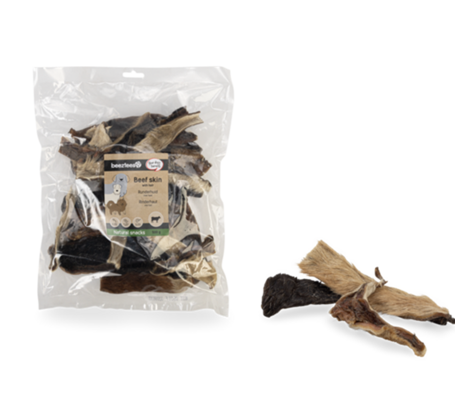Beeztees Runderhuid Met Haar - Hondensnack - 500 gram