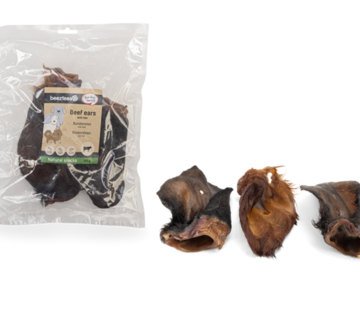 Beeztees Beeztees Runderoren Met Haar - Hondensnack - 3 stuks